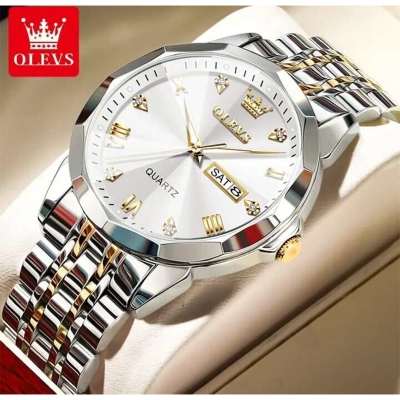 Picture of Olevs 9931 Luxury Fashion Stainless Steel Unique Design Diamond Cutting Glass Wrist-Watche
