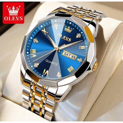 Picture of Olevs 9931 Luxury Fashion Stainless Steel Unique Design Diamond Cutting Glass Wrist-Watche