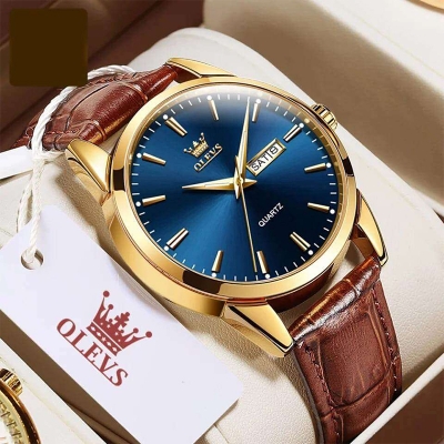 Picture of Olevs 6898 Top Brand Quartz Men Leather Strap Fashion Watch Date Watch Watch For Men