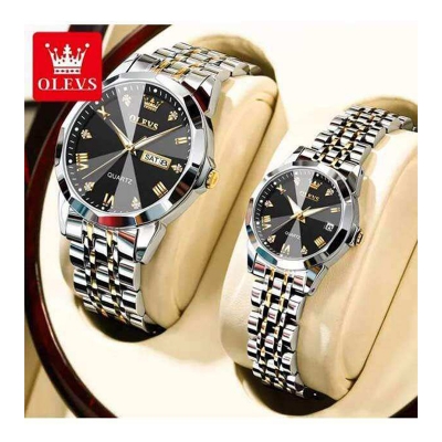 Picture of OLEVS Luxury 9931 Trendy Korean Style Luminous Calendar With Individual Gift Box Couple Watch