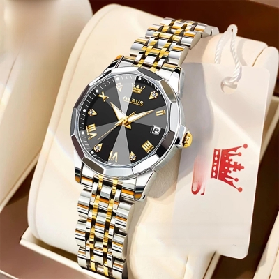 Picture of OLE-VS Fashionable 9931 Elegant Rhombus Mirror Original Quartz Ladies Watch