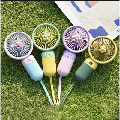 Picture of Summer Keychain Ceiling Fan Portable USB Rechargeable Ultra Light Handheld Flower Mini Fan