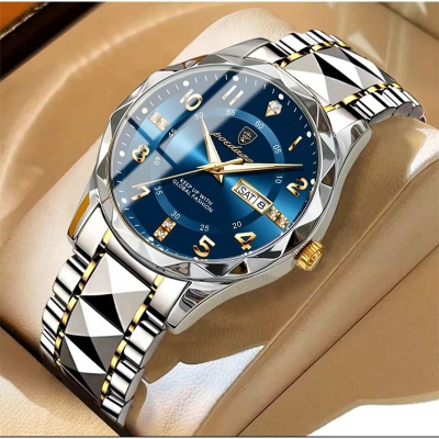 Picture of POEDAGAR New Top Brand Luxury Man Wristwatch Waterproof Luminous Date Week Men Watches Stainless Steel Quartz Men's Watch Male reloj