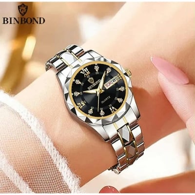Picture of BINBONG Fashion Women Watches Luxury Ladies Quartz Watch Waterproof Luminous Date Stainless Steel Ladies Watch Girlfriend Gift