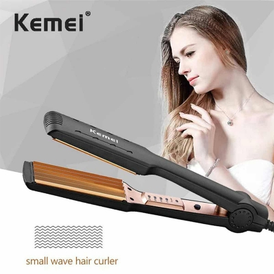 Picture of Kemei Km-472 Professional Hair Crimper Wide Plate Instant Heating Black