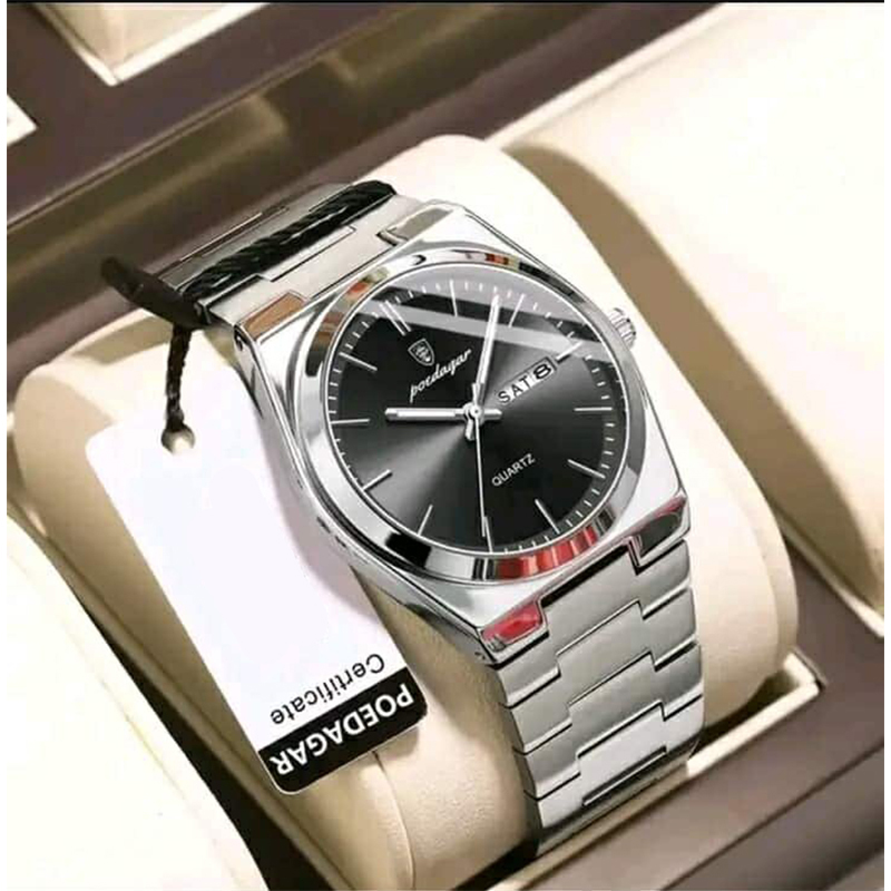 Picture of POEDAGAR 930 Luxury Watch For Men Waterproof Luminous Date Week Stainless Steel Casual Quartz Men's Watch