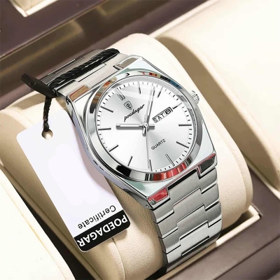 Picture of POEDAGAR 930 Luxury Watch For Men Waterproof Luminous Date Week Stainless Steel Casual Quartz Men's Watch