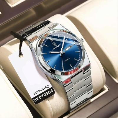Picture of POEDAGAR 930 Luxury Watch For Men Waterproof Luminous Date Week Stainless Steel Casual Quartz Men's Watch