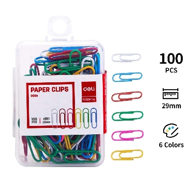 Picture of Deli E0024 Paper Clip - 100pcs Box-Multicolor