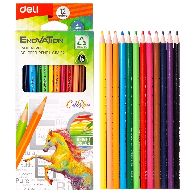 Picture of Deli C113-12 Color Pencil -12 Colors-Multicolor