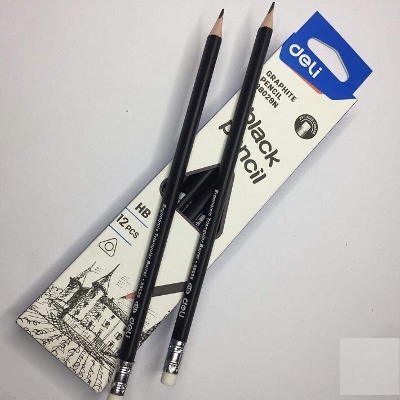 Picture of Deli 38029N Black Graphite Pencil (HB) - 12pcs-Black
