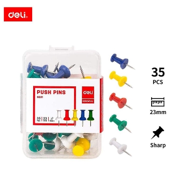 Picture of Deli E0021 Push Pins - 35pcs-Multicolor