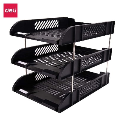 Picture of Deli 3 Tier File Tray 9217 Model-Black
