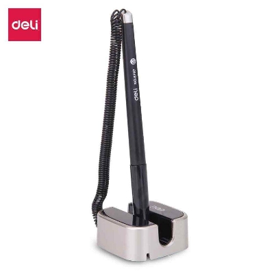 Picture of Deli E6797 Black Gel Ink 0.7mm Desk Pen Stand-Multicolor