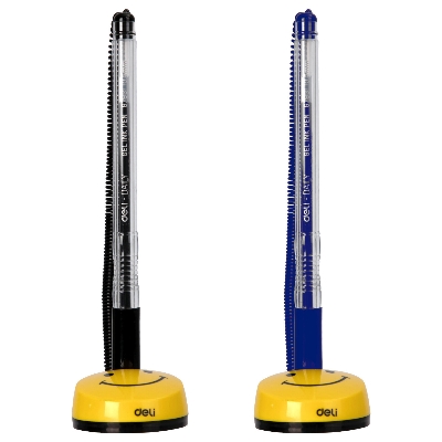 Picture of Deli E6793 Black/Blue Gel Ink 0.5mm Desk Pen Stand