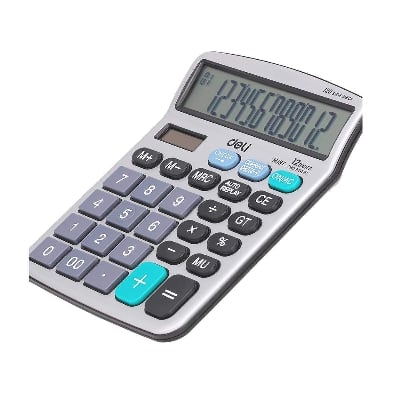 Picture of Deli 19710 Calculator - 12 Digits-Silver