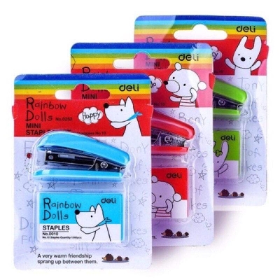 Picture of Deli E0253 Mini Stapler with 1000pcs Pin Box-Multicolor