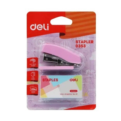 Picture of Deli E0353 Mini Stapler with 640pcs Pin Box-Multicolor