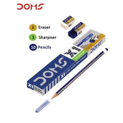 Picture of DOMS X1 X-TRA Super Dark Pencils - 10pcs-Black
