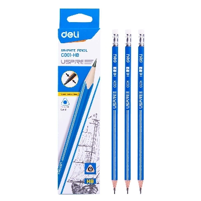 Picture of Deli EC001-HB Graphite Pencil - 12pcs-Black