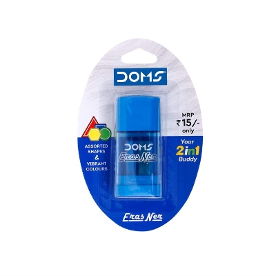 Picture of DOMS 2 in 1 Sharpener & Eraser (ErasNer)-Multicolor