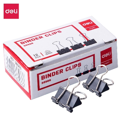 Picture of Deli E38566 Effortless 15mm Binder Clip - 12pcs Box-Multicolor