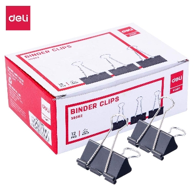 Picture of Deli E38562 Effortless 41mm Binder Clip - 12pcs Box-Multicolor