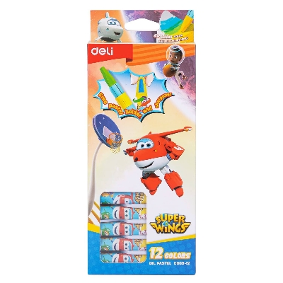 Picture of Deli EC009-12 Super Wings 12 Colors Oil Pastel-Multicolor