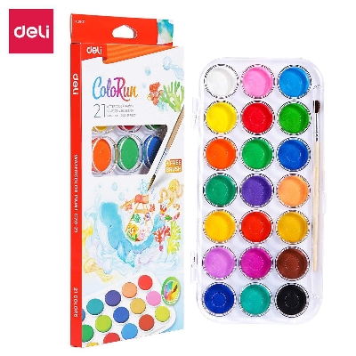 Picture of Deli EC20-21 Color Run 21 Watercolor Paints Palette-Multicolor