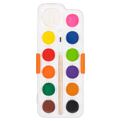 Picture of Deli EC10-12 Color Emotion 12 Watercolor Paints Palette-Multicolor