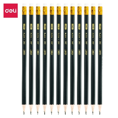 Picture of Deli EU20000 Graphite Pencil (HB) - 12pcs-Black
