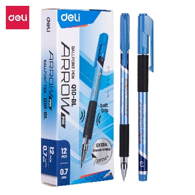 Picture of Deli Arrow PRO EQ10-BL Blue Ink 0.7mm Ball Point Pen - 12pcs-Blue
