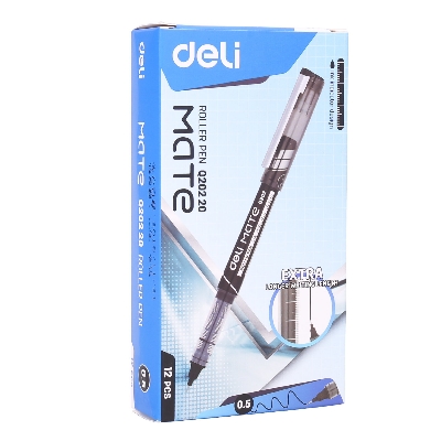Picture of Deli EQ20220 Black Ink 0.5mm Roller Pen - 12pcs-Black
