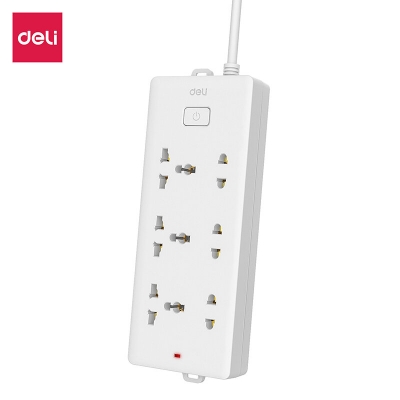 Picture of Deli E18339(03) Fire Prevention Power Strip - 3m Length-White