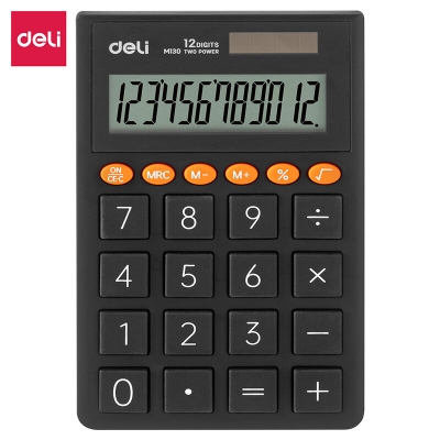 Picture of Deli EM130 Dual Power Pocket Calculator - 12 Digits-Multicolor