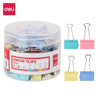 Picture of Deli E8555A Effortless 19mm Colorful Binder Clips - 40pcs Box-Multicolor
