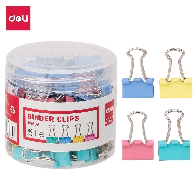 Picture of Deli E8556A Effortless 15mm Colorful Binder Clips - 60pcs Box-Multicolor