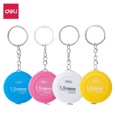 Picture of Deli E8214 Plastic Measure Tape with Key Ring-Multicolor