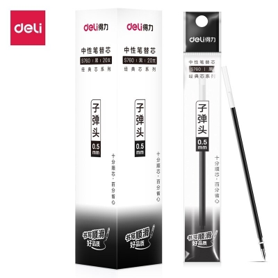 Picture of Deli S760 Black/Blue/Red Ink 0.5mm Gel Pen Refill for Desk Pen - 10pcs