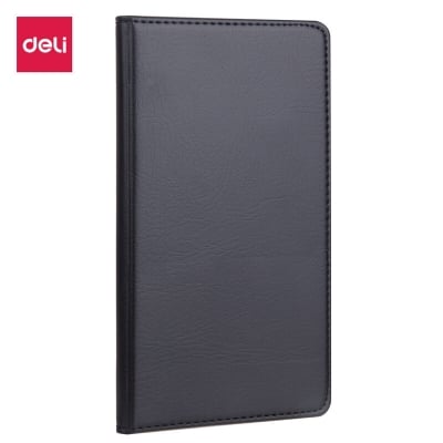 Picture of Deli E7903 Leather Cover Notebook - 80 Sheets-Black