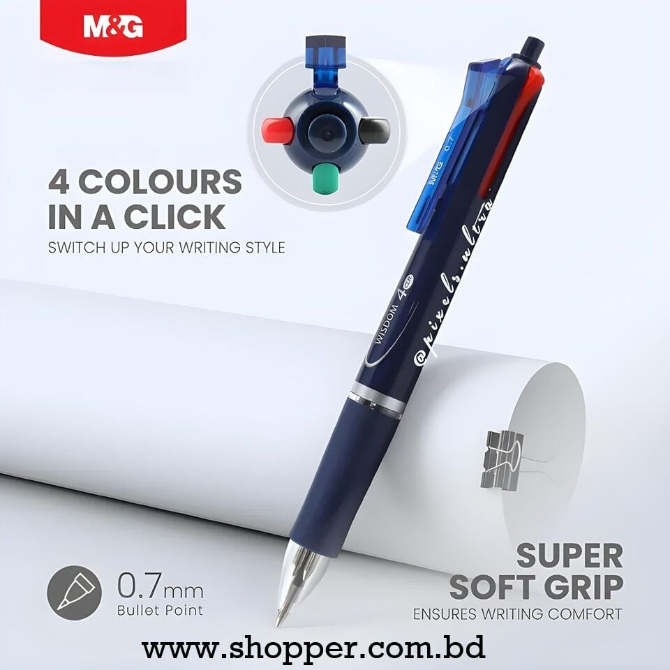 Picture of M&G Wisdom 4 Color Semi Gel Ball Pen - 0.7mm