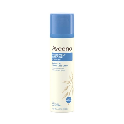 Picture of AVEENO POSITIVELY SMOOTH SHAVE GEL HELPS YOU SHAVE LESS OFTEN (UK) - 198GM