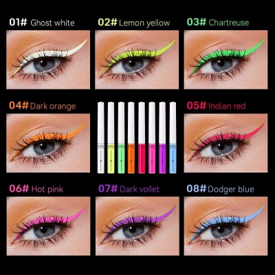 Picture of Derol Colorful Linear Lightning Fluorescent Eyeliner 8pcs set