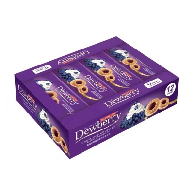 Picture of DEWBERRY SANDWICH COOKIES WITH CREAM AND BLUEBERRY FLAVORED (THAILAND) -324GM 12PCS PACK