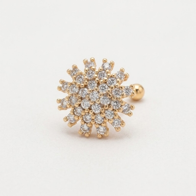 Picture of Party L Shape Push Nose Pin - 1Pcs Gold