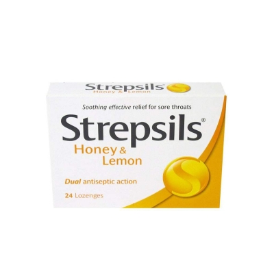 Picture of Strepsils Lozenges Relief Of Mouth And Throats  Honey And Lemon 24 Lozenges