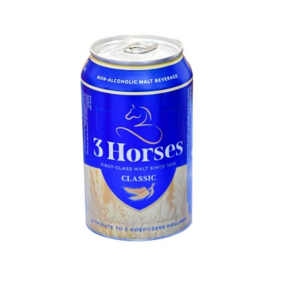 Picture of 3Horses Classic Malt Flavour Non-Alcoholic Beer - 300ML