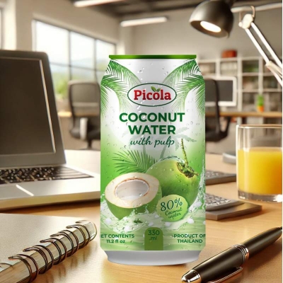 Picture of PICOLA COCONUT WATER WITH PULP (THAILAND) - 330ML