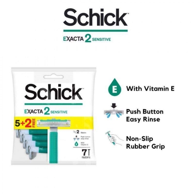 Picture of Schick Exacta 2 Sensitive razor with Vitamin E - 7 Pcs Multicolor