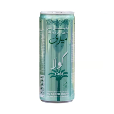 Picture of MILAF COLA WITH DATES EXTRACT CARBONATED DRINK (NO ADDED SUGAR) MADE SAUDI - 240ML